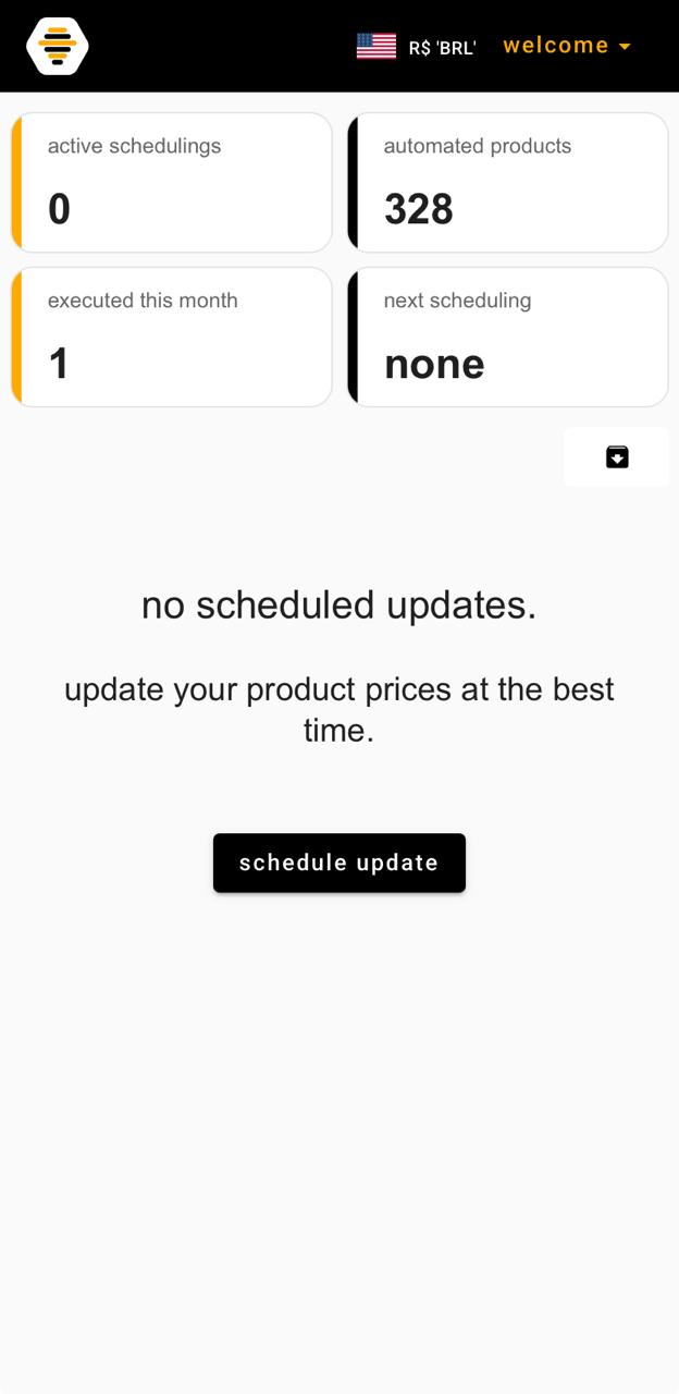 agendabee dashboard with no schedulings — initial state