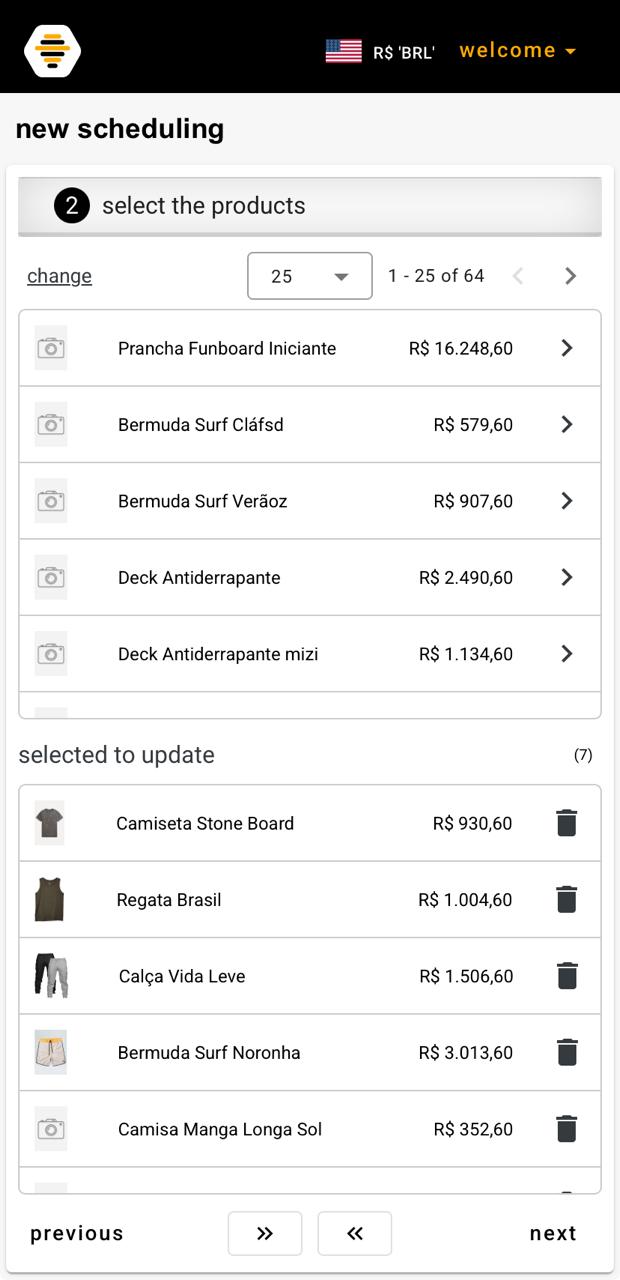 Step 2 of agendabee — selecting products for the promotion