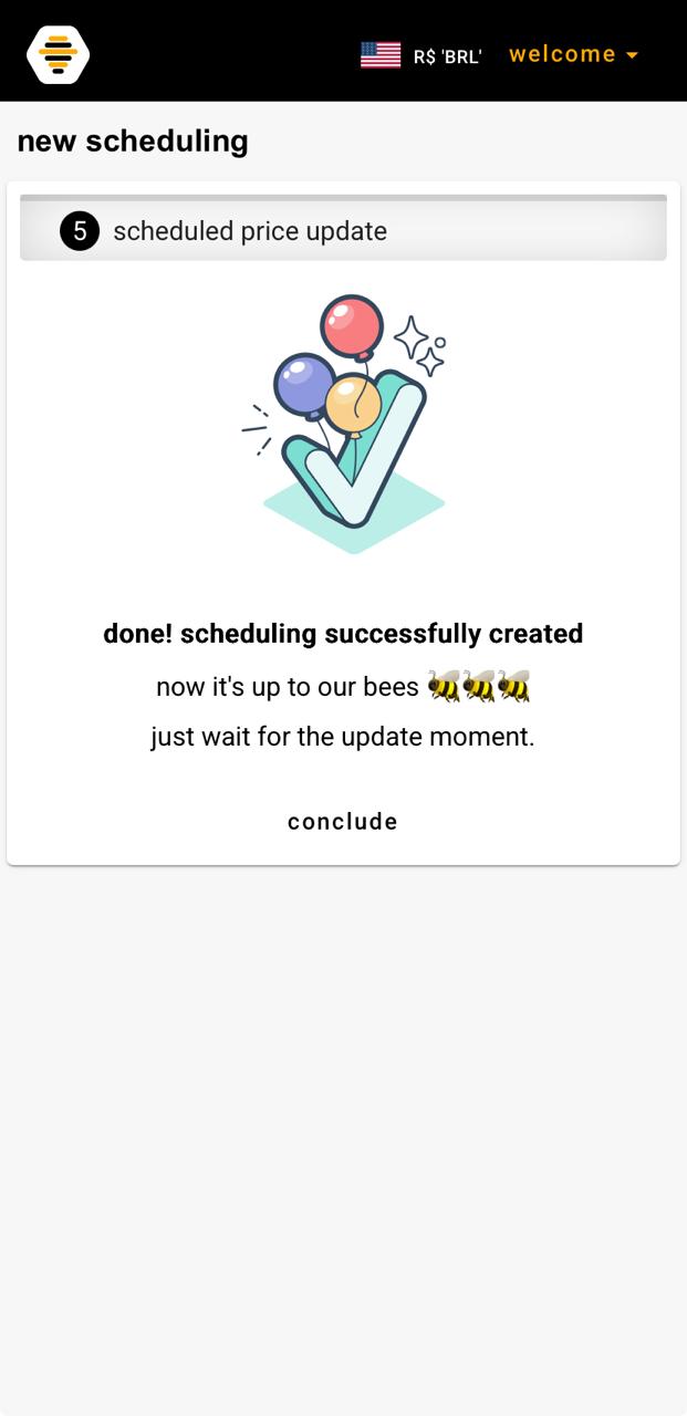 Step 5 of agendabee — scheduling successfully created confirmation