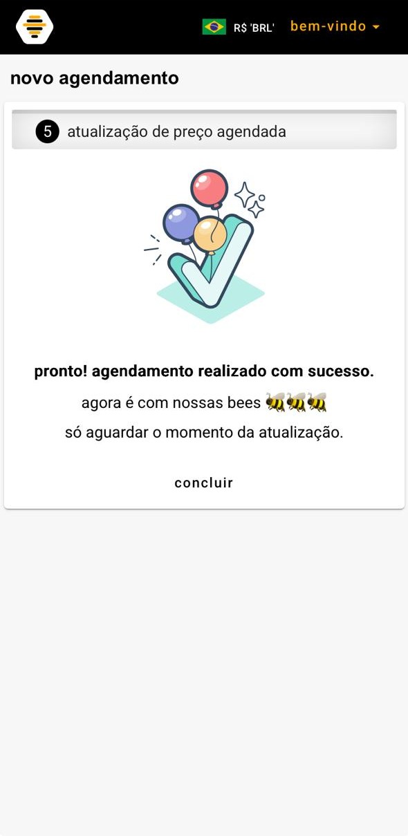 Passo 5 do agendabee — confirmação de agendamento criado com sucesso